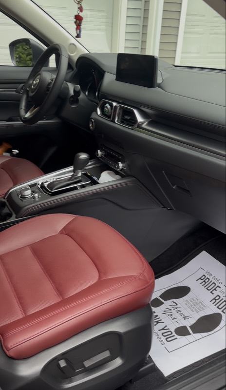 Mazda CX-5 red leather seats after a premium interior detail
